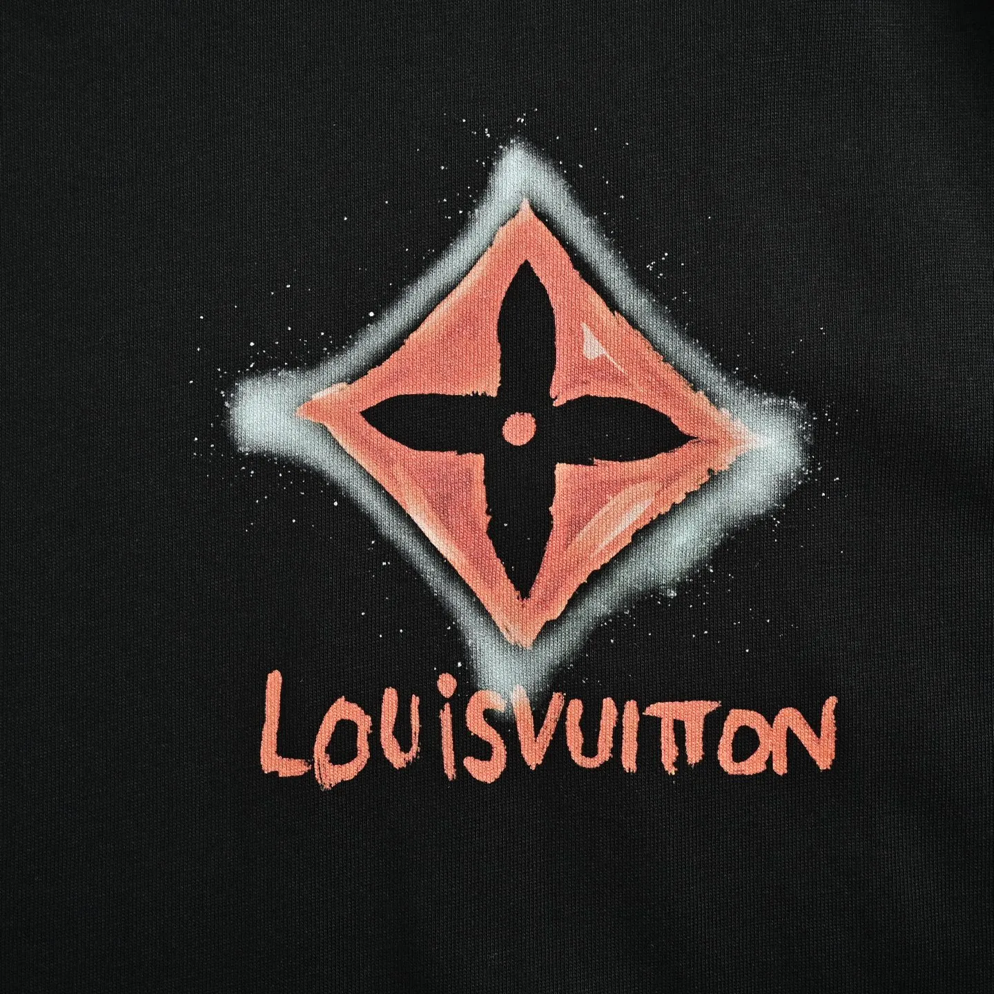 Louis Vuitton/Louis Vuitton four-leaf clover logo graffiti hand-painted short-sleeve
